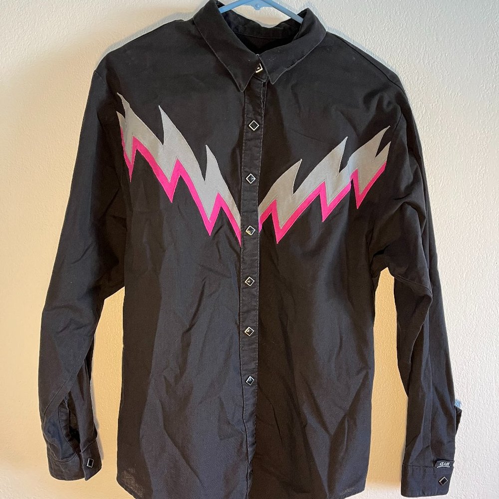 Brooks & Dunn Men's size M Panhandle Slim Western shirt black lightning bolts